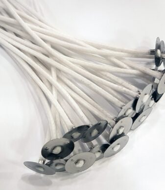 Pábilo o Mecha encerada con soporte metálico