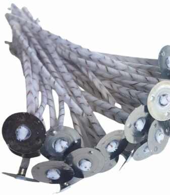 Pábilo o Mecha encerada con soporte metálico